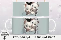 Valentine Mug Wrap, heart 3d Mug Sublimation Product Image 1