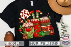 Christmas Coffee with Elves PNG Sublimation Latte Png Product Image 2