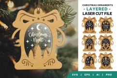 Christmas Sayings, Engraving Lasercut Ornaments - Set of 6 Product Image 1