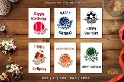 Happy Birthday, Ball and Flowers Papercut Card Cover Set Product Image 1