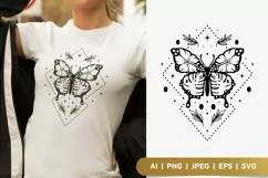 Magical Butterfly Made of Tropical Plant SVG Template Product Image 1