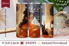 Christmas Tumbler Sublimation, Cozy Winter Tumbler Template Product Image 1