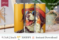 Summer Dog Tumbler Wrap Design, Dog In Sunglasses Tumbler Product Image 1
