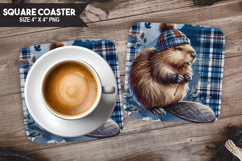 Woodland Animals Square Coaster PNG Bundle, Forest Animals Product Image 2