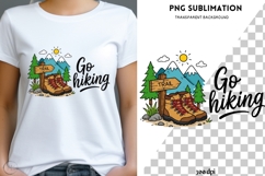 Go Hiking PNG, Cute Hiking Boots Clipart, Outdoor Adventure Product Image 1