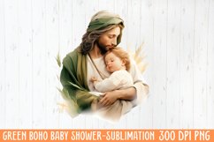 Green Boho Baby Shower Sublimation Product Image 1