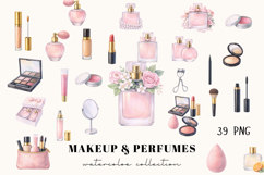 Makeup &amp; Perfumes Watercolor Clipart Product Image 1