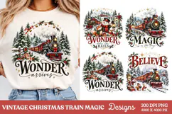 Christmas Train Wonder Arrives PNG, Vintage Holiday Train Su Product Image 1