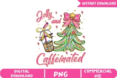 Pink Christmas Coffee Sublimation, Christmas Png Product Image 1