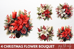 Christmas Flower Bouquet Clipart PNG Product Image 1
