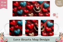 Western Mug Wrap, Cowboy Mug Design, Love Heart Mug Template Product Image 1