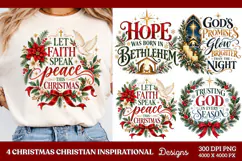 4 Christian Christmas PNG Designs, 4 Christian Inspirational Product Image 1