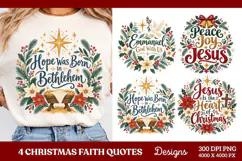 4 Christmas Faith Quote PNG Designs, Christian Christmas Shi Product Image 1