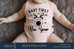 Baby First New Year SVG PNG Sublimation | Pregnancy Announce Product Image 1