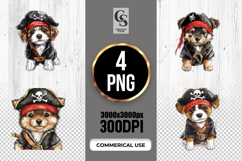 Watercolor Pirate Puppy Dog Clipart Sublimation PNG Product Image 1