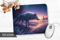 Twilight Glimmer Spectral Wolf Frosty Meadow Mouse Pad PNG Product Image 1