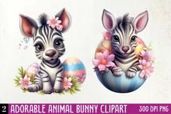Adorable Animal Bunny Clipart, Watercolor Clipart Product Image 1