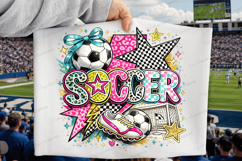 Soccer PNG Colorful Girls Soccer Ball, Cleats &amp; Goal Product Image 1