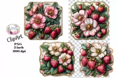 Strawberry, Strawberries, Ephemera, PNG, Clipart Product Image 1