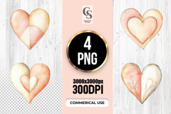 Abstract Watercolor Heart Clipart Sublimation PNG Product Image 1