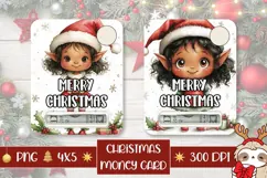 Cartoon Christmas Elf Money Card, Christmas Gift Card Product Image 1