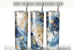 Blue marble glitter 20 oz Skinny Tumbler Wrap Product Image 1