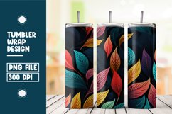 Colorful Abstract Leaves Tumbler Wrap Sublimation Product Image 1