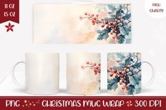 Watercolor Christmas Forest Mug, Winter Mug Wrap Product Image 1