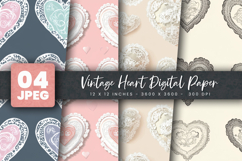 Vintage Heart Digital Paper Product Image 1