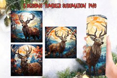 Raindeer Stained Glass Tumbler Wrap Sublimation Designs Product Image 1