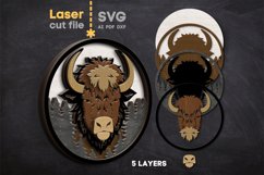 Bison SVG laser cut file for Glowforge Product Image 1