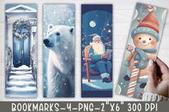 Silver Christmas Printable Bookmarks PNG Product Image 1
