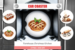 Farmhouse Christmas Kitchen Car Coaster Product Image 1