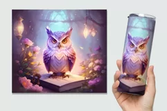 Tumbler Sublimation Design Magical Owl / Tumbler Wrap / PNG Product Image 2