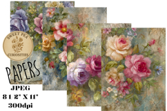 Flowers, Shabby Chic, Papers, Junk Journal Product Image 1