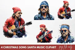 Christmas Song Santa Music Clipart PNG Product Image 1