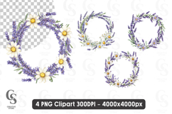 Lavender Wreath clipart sublimation png Product Image 1