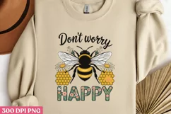 Don’t Worry, Be Happy PNG, Bee Sublimation PNG Product Image 2