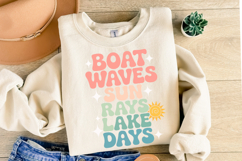 Boat waves sun rays lake days svg | Shirt Svg Product Image 2
