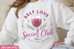 Self Love Social Club PNG,Valentines Day Pink Sublimation PN Product Image 1