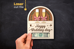 Happy Wedding Day Postcard SVG laser cut file for Glowforge Product Image 1