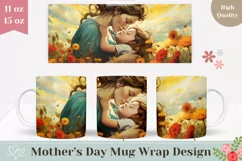 Mothers Day Mug Sublimation PNG, Best Mom Mug Wrap Template Product Image 1