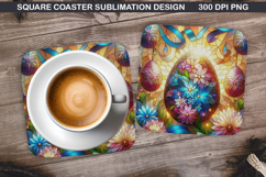 Easter Coaster Sublimation, Easter Coaster PNG Design Product Image 1