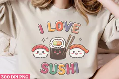 I Love Sushi PNG, Sushi Sublimation PNG Product Image 2