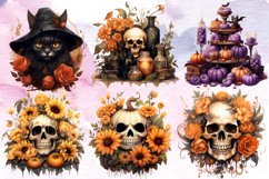 Watercolor Halloween Clipart Bundle Product Image 2