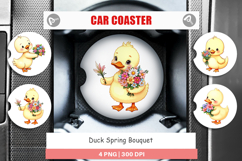 Car Coaster Duck Spring Bouquet Product Image 1