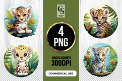 Cute Baby Leopard Clipart Sublimation PNG Product Image 1