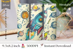Art School Tumbler Wrap Design, Science Tumbler Sublimation Product Image 1