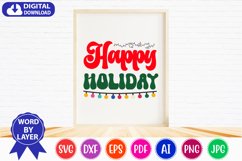 Happy holiday retro svg design Product Image 1