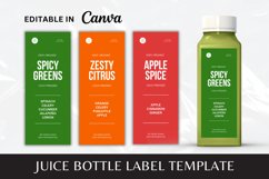 Editable Fresh Juice Bottle Label Sticker Canva Template - 1 Product Image 1